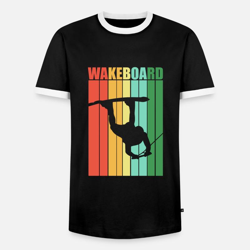 Wakeboard Wakeboarder Freizeitsport - Männer Kontrast-T-Shirt - Schwarz/Weiß