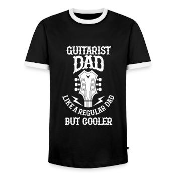 Gitarre Gitarrist Vater Vatertag Geschenk - Männer Kontrast-T-Shirt - Schwarz/Weiß - Vorne - AI Model Female 172 light (172cm) & AI Model Male 178 light (178cm)