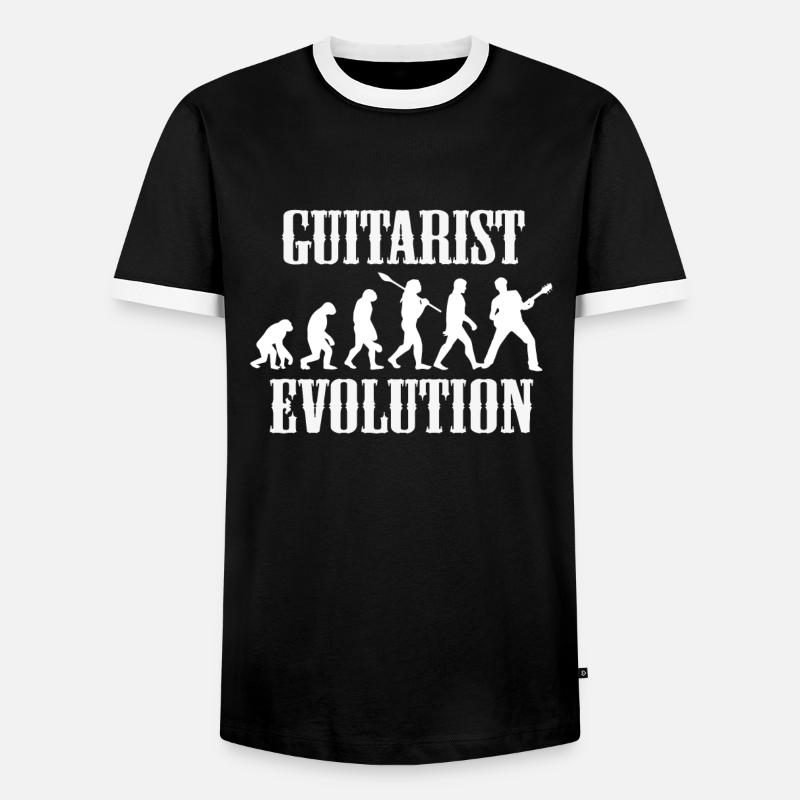 Guitar Guitarist Evolution - Men's Ringer Shirt - black/white
