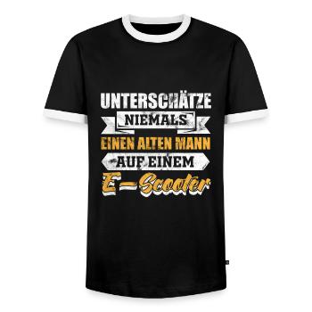 eScooter Roller witzige Sprüche Geschenk - Männer Kontrast-T-Shirt - Schwarz/Weiß - Vorne - AI Model Female 172 light (172cm) & AI Model Male 178 light (178cm)