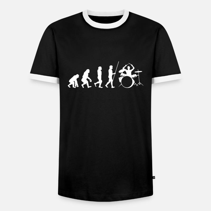 Drummer Drummer Evolution Gift - Men's Ringer Shirt - black/white