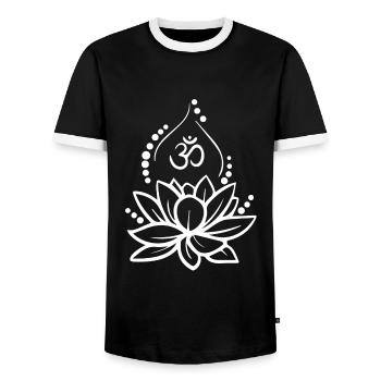 Yoga Meditation Gift - Men's Ringer Shirt - black/white - Front - AI Model Female 172 light (172cm) & AI Model Male 178 light (178cm)