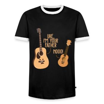 Ukulele - T-shirt contrasté Homme - noir/blanc - Devant - AI Model Female 172 light (172cm) & AI Model Male 178 light (178cm)