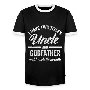 Onkel Patenonkel Geschenkidee - Männer Kontrast-T-Shirt - Schwarz/Weiß - Vorne - AI Model Female 172 light (172cm) & AI Model Male 178 light (178cm)