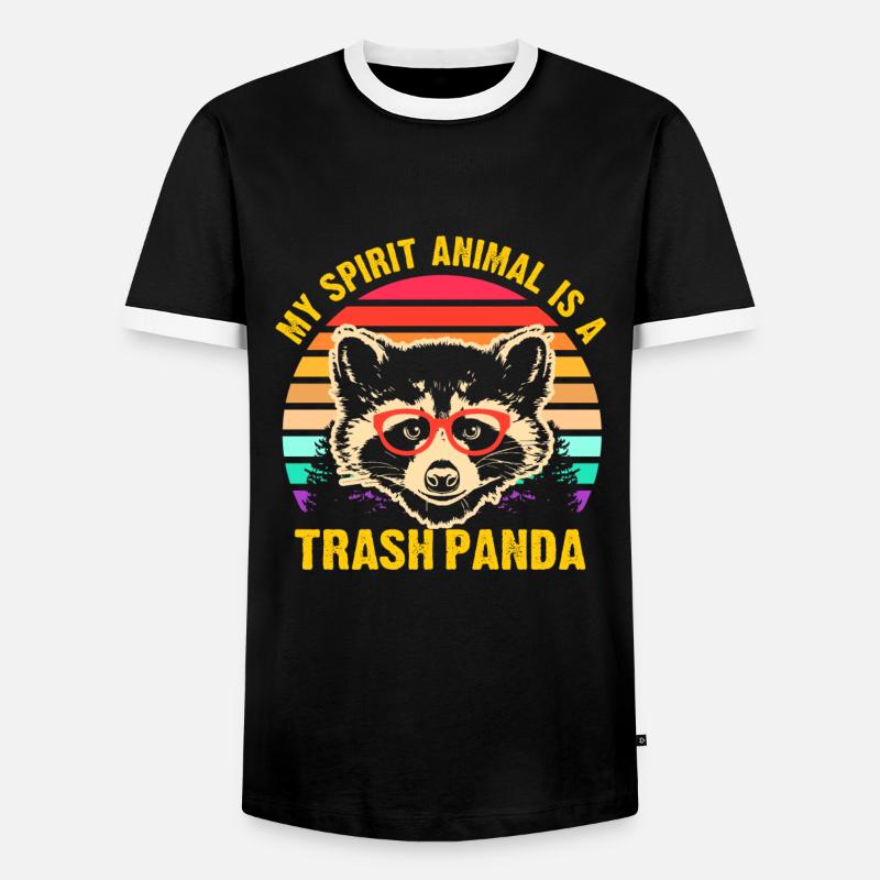 Waschbär Trash Panda - Männer Kontrast-T-Shirt - Schwarz/Weiß