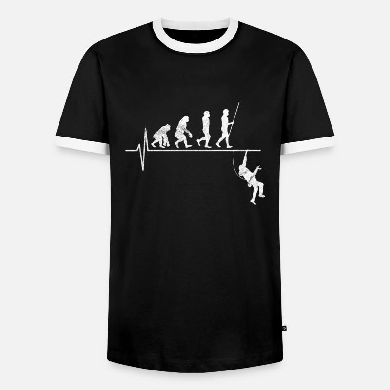 Klettern Evolution Geschenk - Männer Kontrast-T-Shirt - Schwarz/Weiß