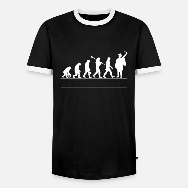 Abitur Evolution lustige Geschenkidee - Männer Kontrast-T-Shirt - Schwarz/Weiß