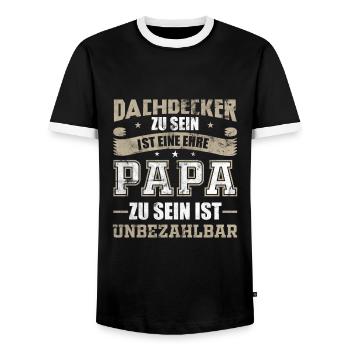 Dachdecker Papa Vater Geschenk - Männer Kontrast-T-Shirt - Schwarz/Weiß - Vorne - AI Model Female 172 light (172cm) & AI Model Male 178 light (178cm)