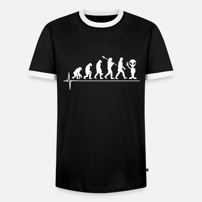 Alien evolution - Men's Ringer Shirt - black/white