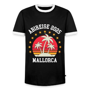 Mallorca 2025 Abireise Klassenfahrt Abi Abifahrt - Männer Kontrast-T-Shirt - Schwarz/Weiß - Vorne - AI Model Female 172 light (172cm) & AI Model Male 178 light (178cm)