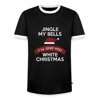 Drôle Jingle My Balls pour Noël blanc - T-shirt contrasté Homme - noir/blanc - Devant - AI Model Female 172 light (172cm) & AI Model Male 178 light (178cm)