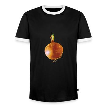 Onion Zwiebel - Männer Kontrast-T-Shirt - Schwarz/Weiß - Vorne - AI Model Female 172 light (172cm) & AI Model Male 178 light (178cm)