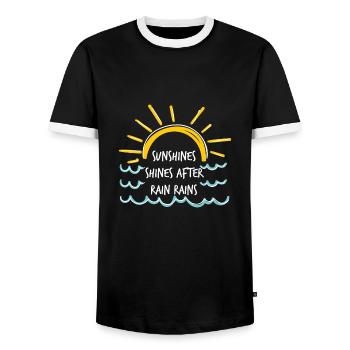 Sonnenschein scheint nach Regenfällen Geschenkidee - Männer Kontrast-T-Shirt - Schwarz/Weiß - Vorne - AI Model Female 172 light (172cm) & AI Model Male 178 light (178cm)