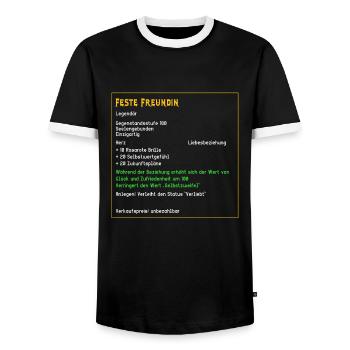 Legendäre feste Freundin Liebe Beziehung verliebt - Männer Kontrast-T-Shirt - Schwarz/Weiß - Vorne - AI Model Female 172 light (172cm) & AI Model Male 178 light (178cm)