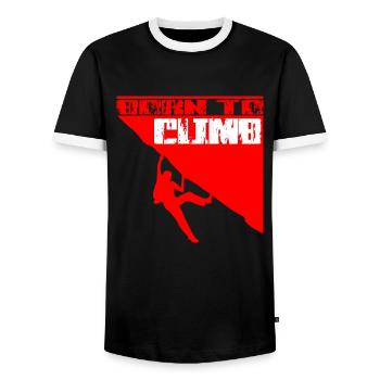 Born To Climb Red - T-shirt contrasté Homme - noir/blanc - Devant - AI Model Female 172 light (172cm) & AI Model Male 178 light (178cm)