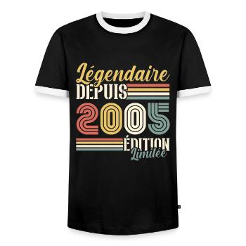 Légendaire Depuis 2005 - T-shirt contrasté Homme - noir/blanc - Devant - AI Model Female 172 light (172cm) & AI Model Male 178 light (178cm)