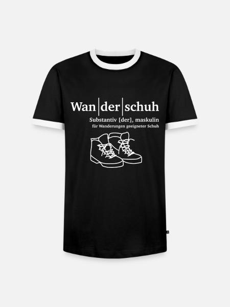 Wanderschuh Wandern - Männer Kontrast-T-Shirt - Schwarz/Weiß