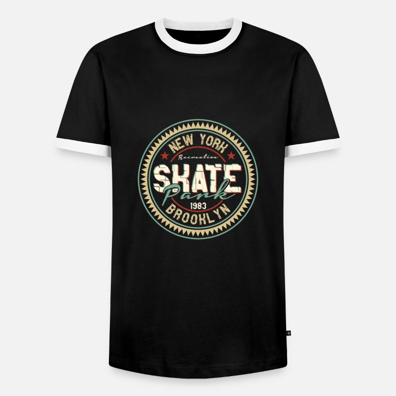 Skate - Männer Kontrast-T-Shirt - Schwarz/Weiß