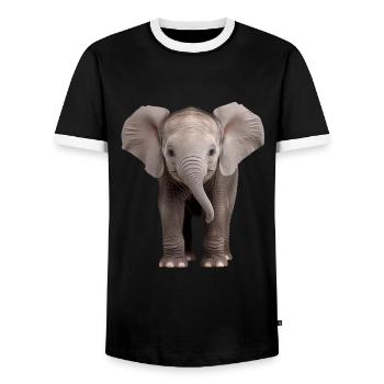 Baby Elephant Elefant - Männer Kontrast-T-Shirt - Schwarz/Weiß - Vorne - AI Model Female 172 light (172cm) & AI Model Male 178 light (178cm)