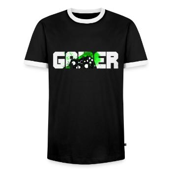 Gamer - Männer Kontrast-T-Shirt - Schwarz/Weiß - Vorne - AI Model Female 172 light (172cm) & AI Model Male 178 light (178cm)