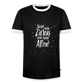 Nicht mein Zirkus, nicht meine Affen - Männer Kontrast-T-Shirt - Schwarz/Weiß - Vorne - AI Model Female 172 light (172cm) & AI Model Male 178 light (178cm)