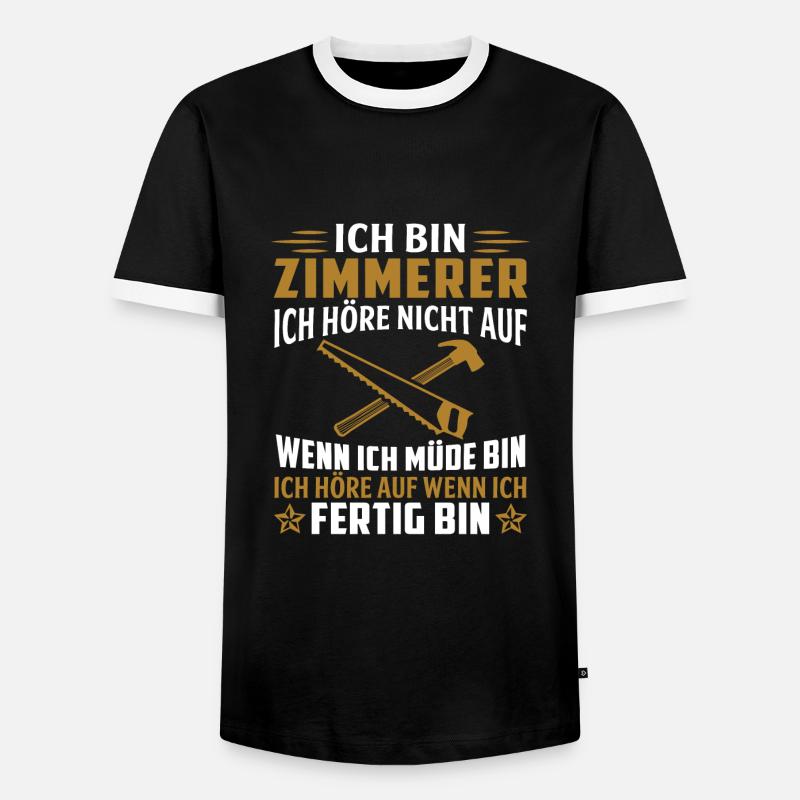 ich bin zimmerer - Männer Kontrast-T-Shirt - Schwarz/Weiß