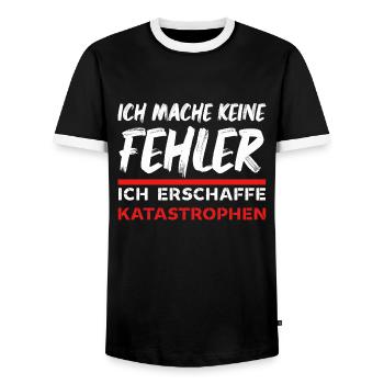 Ich mache keine Fehler ich erschaffe Katastrophen - Männer Kontrast-T-Shirt - Schwarz/Weiß - Vorne - AI Model Female 172 light (172cm) & AI Model Male 178 light (178cm)