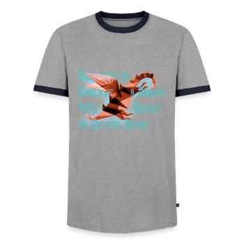 Kind Dragon - Men's Ringer Shirt - grey/navy  - Front - AI Model Female 172 light (172cm) & AI Model Male 178 light (178cm)