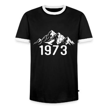 Anniversaire vintage 1973 - idée cadeau rétro 1973 - T-shirt contrasté Homme - noir/blanc - Devant - AI Model Female 172 light (172cm) & AI Model Male 178 light (178cm)
