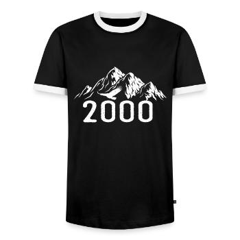 Vintage Geburtstag 2000 - Retro 2000 Geschenkidee - Männer Kontrast-T-Shirt - Schwarz/Weiß - Vorne - AI Model Female 172 light (172cm) & AI Model Male 178 light (178cm)