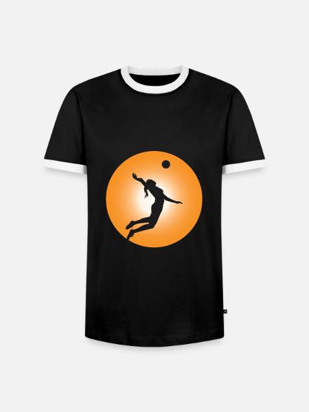 Volleyball Damen - Männer Kontrast-T-Shirt - Schwarz/Weiß