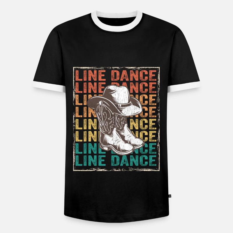 Line Dancing - Line Dance - Männer Kontrast-T-Shirt - Schwarz/Weiß