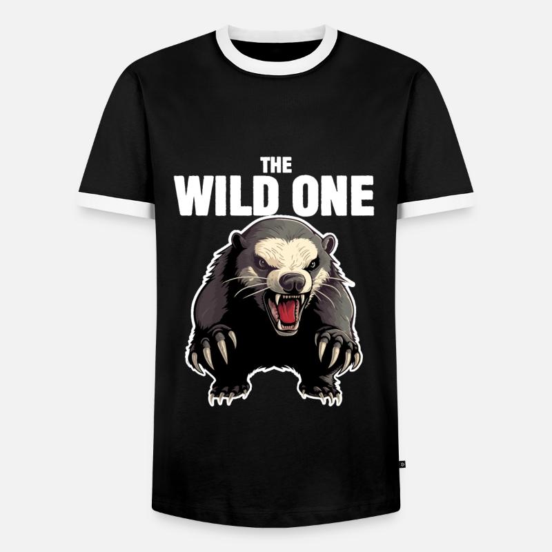 Honigdachs Der Wilde - Männer Kontrast-T-Shirt - Schwarz/Weiß