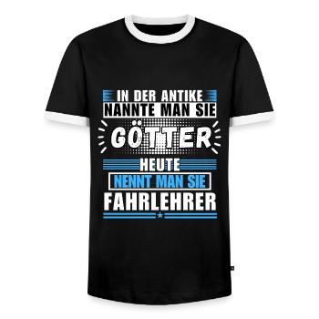 Les dieux dans l’Antiquité. Le moniteur d’auto-école d’aujourd’hui - T-shirt contrasté Homme - noir/blanc - Devant - AI Model Female 172 light (172cm) & AI Model Male 178 light (178cm)