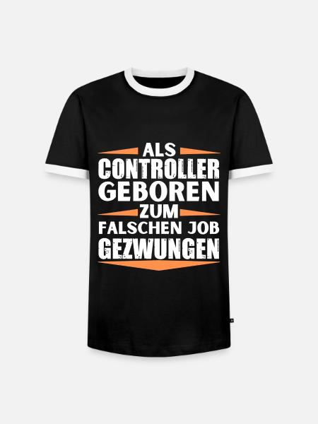 Controller im falschen Job gelandet - Männer Kontrast-T-Shirt - Schwarz/Weiß