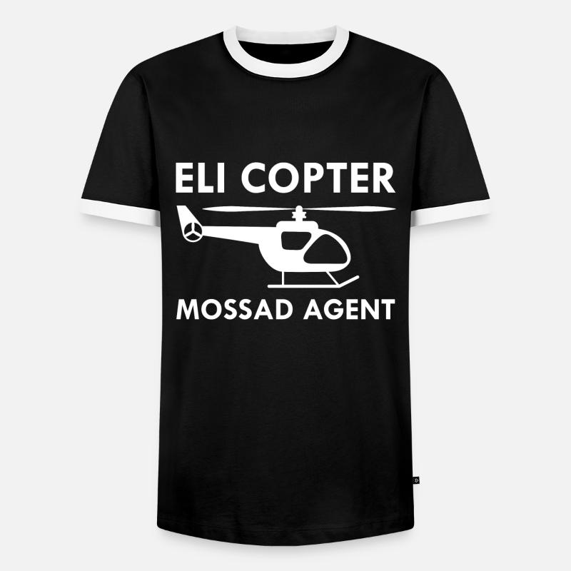 Eli Copter Mossad Agent Helicopter - Männer Kontrast-T-Shirt - Schwarz/Weiß