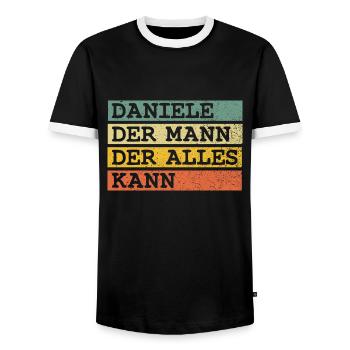 Der Mann Der Alles kann Daniele - Männer Kontrast-T-Shirt - Schwarz/Weiß - Vorne - AI Model Female 172 light (172cm) & AI Model Male 178 light (178cm)