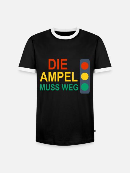 Die Ampel muss Weg - Männer Kontrast-T-Shirt - Schwarz/Weiß
