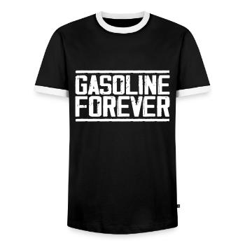 Gasoline Forever - T-shirt contrasté Homme - noir/blanc - Devant - AI Model Female 172 light (172cm) & AI Model Male 178 light (178cm)