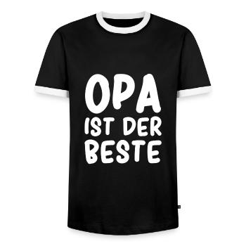 Opa ist der Beste - Männer Kontrast-T-Shirt - Schwarz/Weiß - Vorne - AI Model Female 172 light (172cm) & AI Model Male 178 light (178cm)