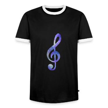 music key - Men's Ringer Shirt - black/white - Front - AI Model Female 172 light (172cm) & AI Model Male 178 light (178cm)