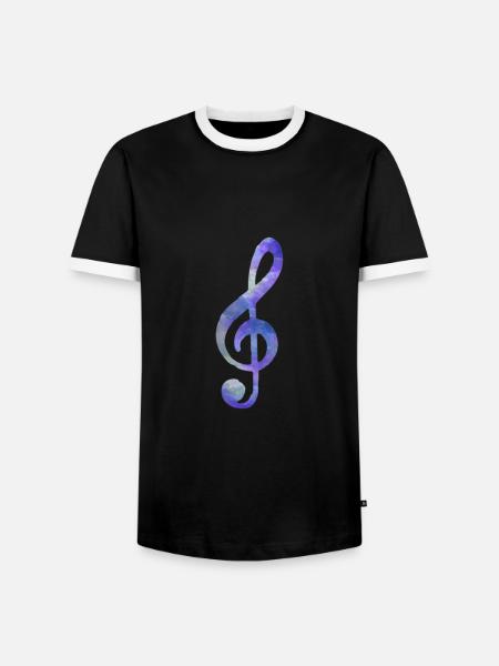 music key - Men's Ringer Shirt - black/white