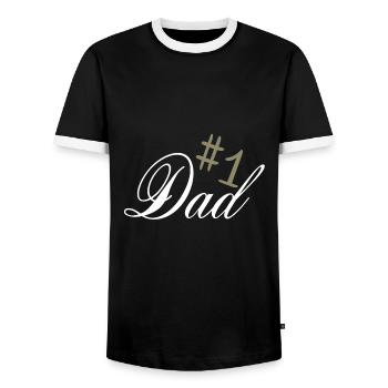 Nummer ein Dad Best Dad #1 Dad Vatertag Papa Vater - Männer Kontrast-T-Shirt - Schwarz/Weiß - Vorne - AI Model Female 172 light (172cm) & AI Model Male 178 light (178cm)