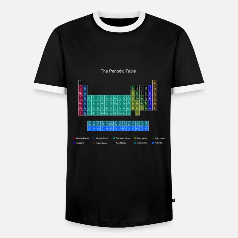 Blau Stilvolle Periodensystems der Elemente - Männer Kontrast-T-Shirt - Schwarz/Weiß