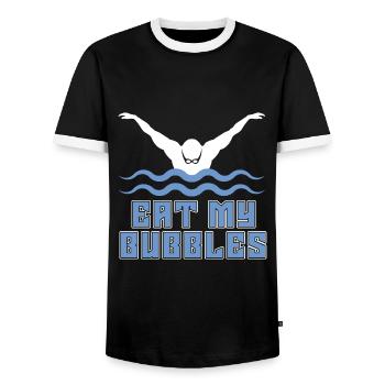 Nageurs nageurs - T-shirt contrasté Homme - noir/blanc - Devant - AI Model Female 172 light (172cm) & AI Model Male 178 light (178cm)