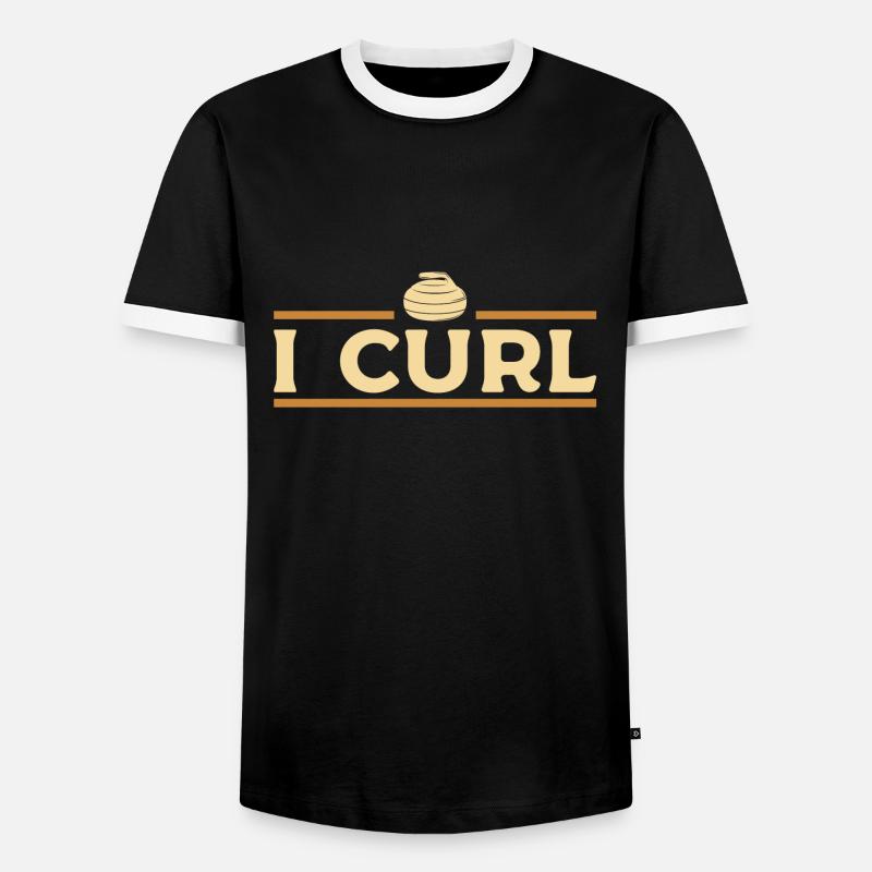Curling - Männer Kontrast-T-Shirt - Schwarz/Weiß