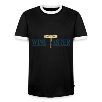 Wein - Männer Kontrast-T-Shirt - Schwarz/Weiß - Vorne - AI Model Female 172 light (172cm) & AI Model Male 178 light (178cm)