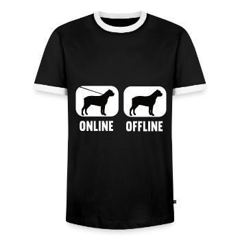 Cane Corso Cane Corso hors ligne Propriétaire de Cane Corso - T-shirt contrasté Homme - noir/blanc - Devant - AI Model Female 172 light (172cm) & AI Model Male 178 light (178cm)
