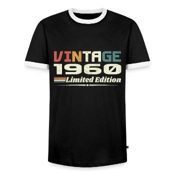 Vintage, 1960er Jahre, Retro, 1960er Jahre, Geburtstagsgeschenk - Männer Kontrast-T-Shirt - Schwarz/Weiß - Vorne - AI Model Female 172 light (172cm) & AI Model Male 178 light (178cm)