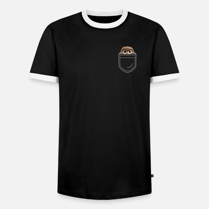 Eule Eulen - Männer Kontrast-T-Shirt - Schwarz/Weiß